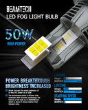 BEAMTECH H13 LED Fog Light Bulbs, G-XPower Chips 9008 Light Bulb 20000LM 100W 6500K Plug and Play LED Bulbs, Pack of 2