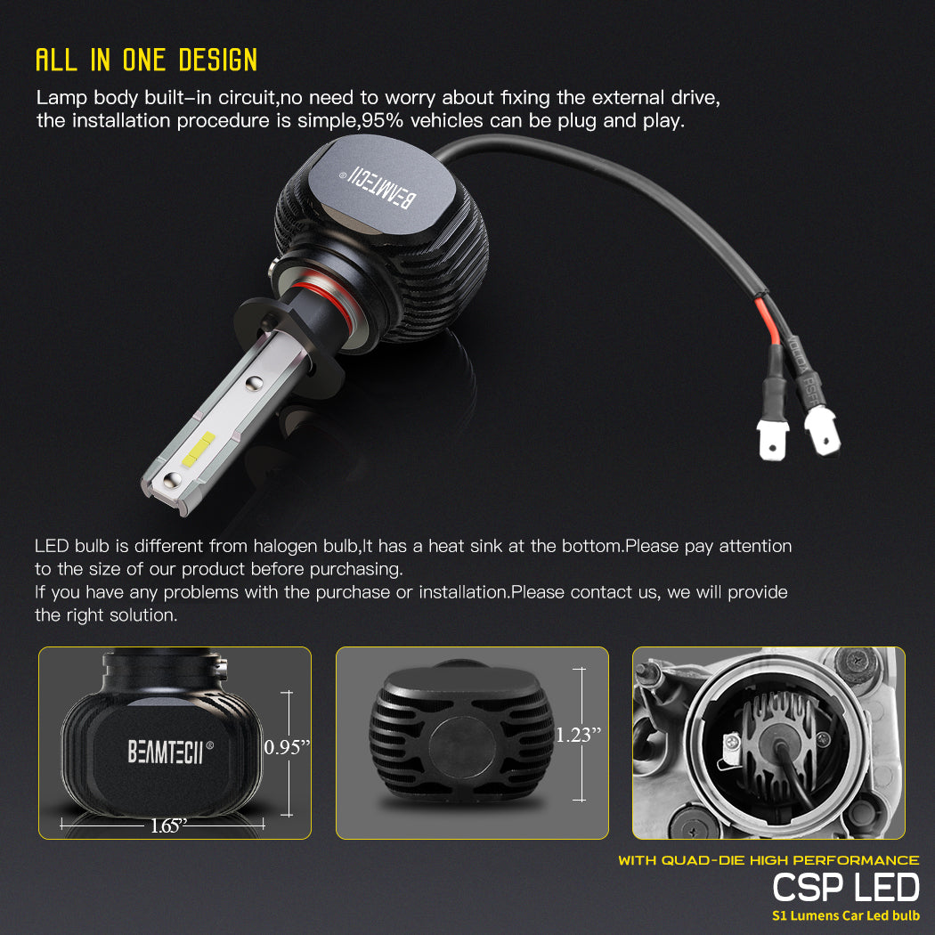 How to Install H1 LED Headlight Bulbs with Wire Adapters
