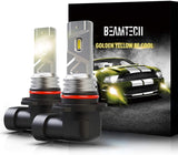 BEAMTECH H10 LED Fog Light Bulbs, 360°Beam Angle 800 Lumens Extremely Bright 9140 9145 3500K Golden Yellow Pack of 2